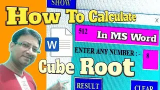How to calculate cube of any number in ms word|| Vba Code || Using User form || 