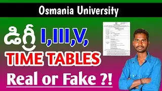 osmania university Degree time tables!? @Dandu venkatramulu