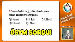 7) Osmanlı Devleti Gerileme Dönemi Soru Çözümü - KPSS Tarih 2024