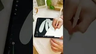 Snow Bunny Jar Procreate Drawing - 