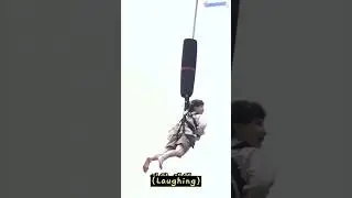 jeonghan's fearless bungee jump with his little tiny scream and his giggles 😭😆 