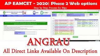 AP EAMCET - 2020 | Phase 2 Web Options Step by Step Process | Angrau