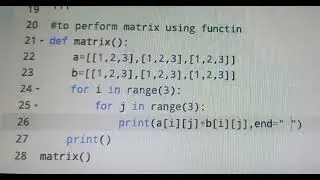 python program to print a matrix using function