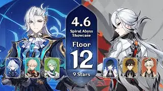 Neuvillette Hypercarry & Arlecchino Vaporize - 4.6 Spiral Abyss - Floor 12 (9 Stars) Showcase