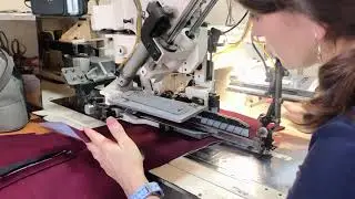 Изготовление прорезного кармана с клапаном на карманном  автомате Juki APW-240