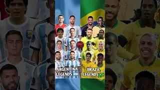 Argentina Legends VS Brazil Legends 😯🔥(Messi, Pele, Maradona, Ronaldinho, Ronaldo, Kaká)🐐😈💪💥