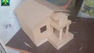 how to make scrap cardboard house at home | cardboard house project |