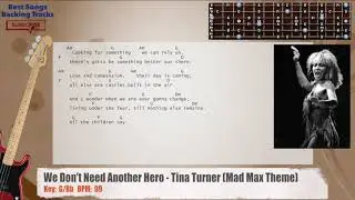 🎻 We Don't Need Another Hero - Tina Turner (Mad Max Theme) Bass Backing Track with chords and lyrics