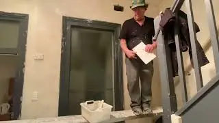 Sticking  the plaster vents on to the wall