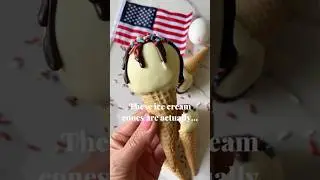 Fun 4th of July Dessert | Patriotic Ice Cream Cone Cake Pop 