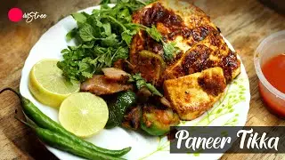 How to make paneer tikka at home on tawa | restaurant paneer tikka without stick recipe | oddstree