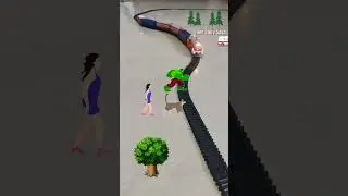 Hulk and his girlfriend with their cat are crossing the railway track and the train is coming.
