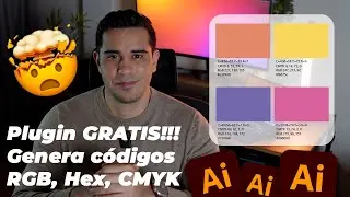 Genera CÓDIGOS DE COLOR inmediato, RGB, CMYK, Hex. PLUGIN GRATIS para ADOBE ILLUSTRATOR 🎨