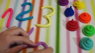 Учим цифры. Учимся считать. Лепим цифры из пластилина Play-Doh. Развивающее видео.