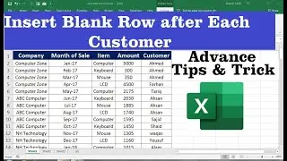 how to insert blank row after specific text | how to insert blank rows in excel automatically