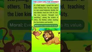 English Short Story - A Lion and A Monkey #shorts