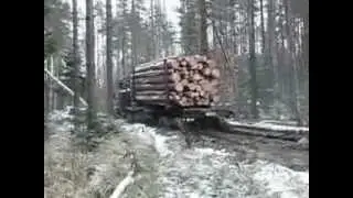 УРАЛ лесовоз проходит брод