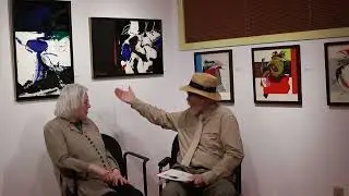 Hélène Goulet, Peintre, s'entretient avec le Professeur Cornett à la Maison Paul-Émile Borduas.