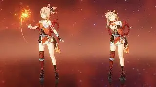 Yoimiya Iddle Animation | Genshin Impact |