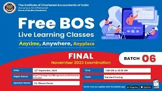 Final Paper 5: SCM & PE | Topic: Standard Costing | Session 1 | 11 Sep, 2023