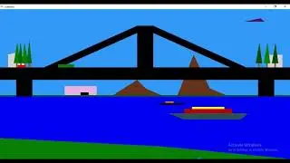 River Bridge | Computer Graphics Project using OpenGL C++ Simple Demo Mini Animation Bangla Tutorial