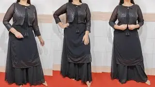 Stylish Short Jacket Atteched Kurti Cutting Stitching/ Designer Koti Style Kurti/ Eid Dress 2024 DIY
