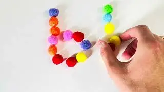 АЛФАВИТ из ЦВЕТНЫХ ПОМПОНОВ 🔴 Изучаем БУКВЫ 🟡 Развивающее видео для ДЕТЕЙ 🧩 DaddyPanda 🟢
