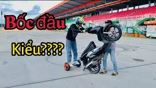 Thử thách độc lạ Việt Nam vừa Đi xe điện cân bằng vừa bốc đầu Xe mio