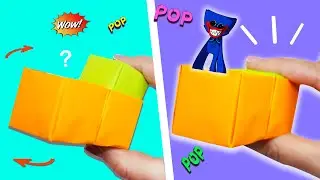 Мини кнопка оригами Поп ит с Хагги Вагги. Как сделать игру из бумаги? Origami Pop It Huggy Wuggy