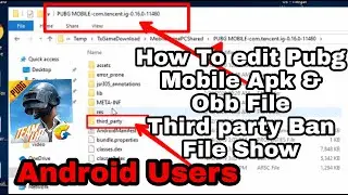 How To edit pubg mobile apk and obb file Android Users watch this full video