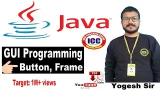 Frame , Button GUI programming in Java with example (Hindi)