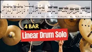 4 Bar Linear Drum Solo | ♩ = 50 bpm | ♩ = 65 bpm | ♩ = 90 bpm