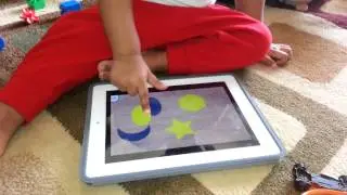 Shlok learning shapes on iPad