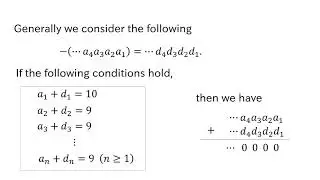 Negative numbers in 10 adic numbers.