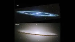James Webb telescope sees the Sombrero Galaxy in the mid infrared (M104) #telescope #jameswebb