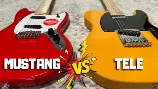 Squier Sonic Mustang vs Sonic Telecaster - Comparison, Sound Demo, Review