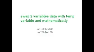 swap 2 variables data with temp variable and mathematically