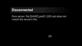 How to fix Pure server : file [GAME]\pak01_001.vpk error