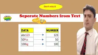 How to separate (Extract) numbers from Text in excel | Extract numbers from Text in Excel