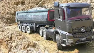 RC VEHICLES AT THE BIGGEST CONSTRUCTION SITE! TAMIYA GLOBE LINER 6X6! TRUCK OVERLOAD!