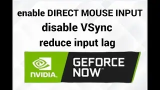 enable DIRECT MOUSE INPUT in geforce now and disable VSync from app files (reduce input lag)