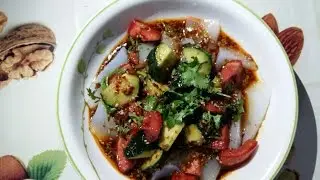 Liang-pun Salad (Spicy Salad with Starch) + Sauce