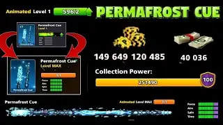 Animated 600 Pieces Permafrost Cue - Upgrading Level 1 to Level Max - Ice Spots Ring - 8 Ball Pool