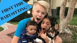 Carson Lueders babysits Ava and Jayden!!! First time EVER babysitting...