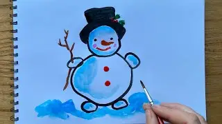 Как нарисовать СНЕГОВИКА