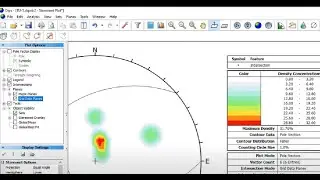 DIPS: Part-1 Sterographic Data analysis, Stereonet plot of discontinuity data.(Rocscience)