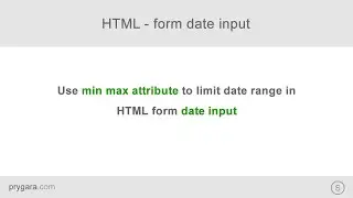 HTML - form input - set the date range with min max attribute