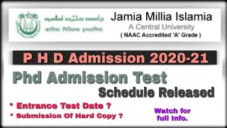 Jmi phd admission 2020-21 | jmi phd entrance 2021 | jamia phd admission test 2021 |jmi phd admission