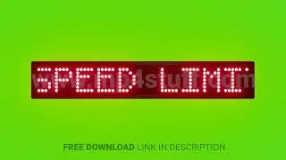 Speed Limit Scrolling Red Dot Matrix LED Text Animation on Green Screen Seamless Loop