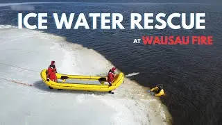 Ice Water Rescue Training DRONE FOOTAGE | Wausau Fire Dept.